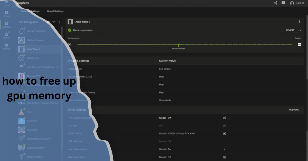 how to free up gpu memory