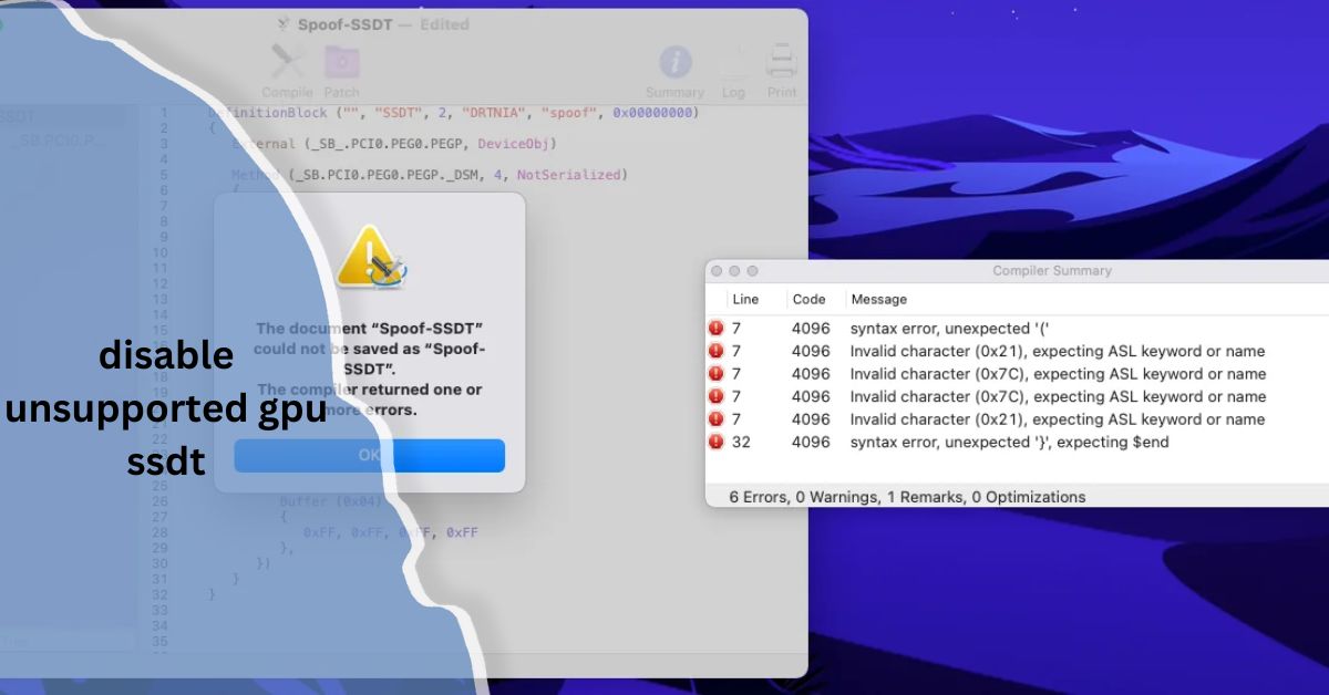 disable unsupported gpu ssdt​