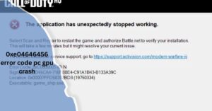 0xe04646456 error code pc gpu crash​