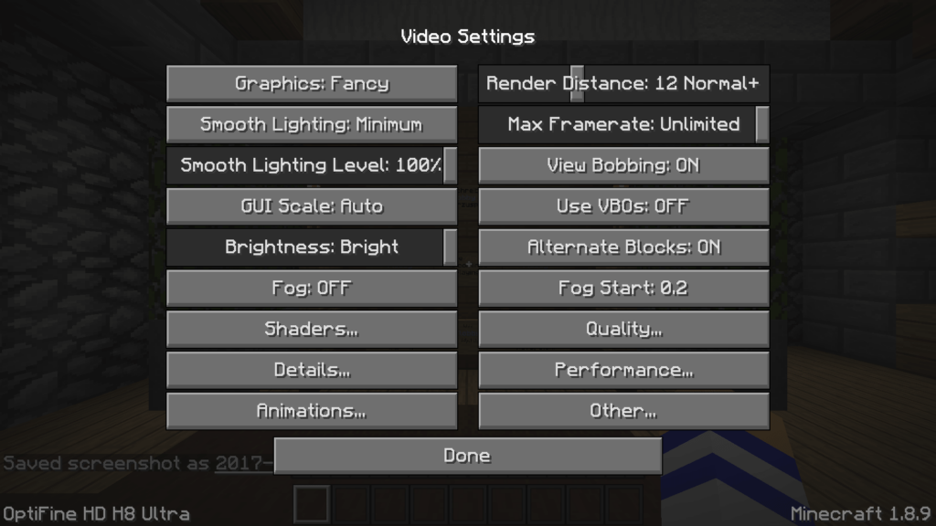 4. Use OptiFine for Performance Tweaks