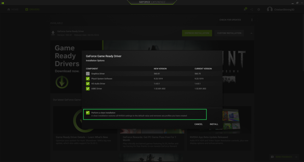 Updating Your Driver with GeForce Experience